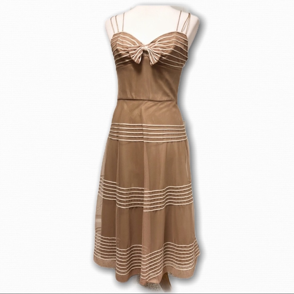 Betsey Johnson Vintage Tan Silk Dress